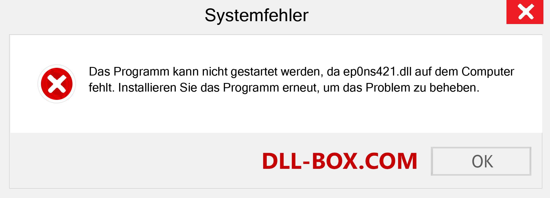 ep0ns421.dll-Datei fehlt?. Download für Windows 7, 8, 10 - Fix ep0ns421 dll Missing Error unter Windows, Fotos, Bildern